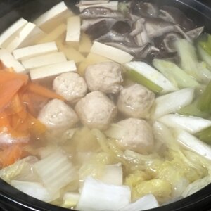 寒い季節の定番★☆フワフワ肉団子 つくね鍋♪♪